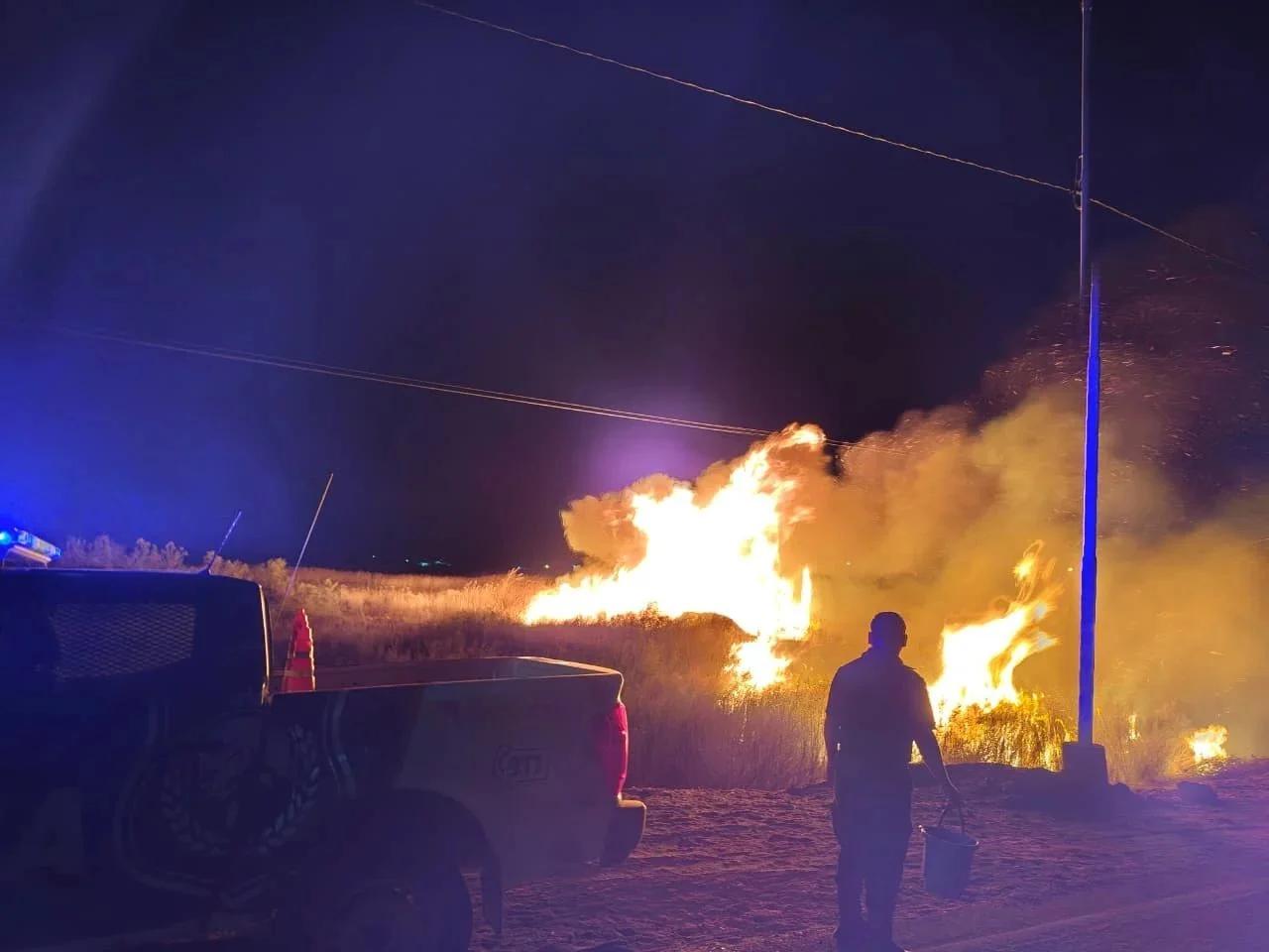 Controlaron un incendio forestal en Pagancillo que dejó sin luz a dos barrios