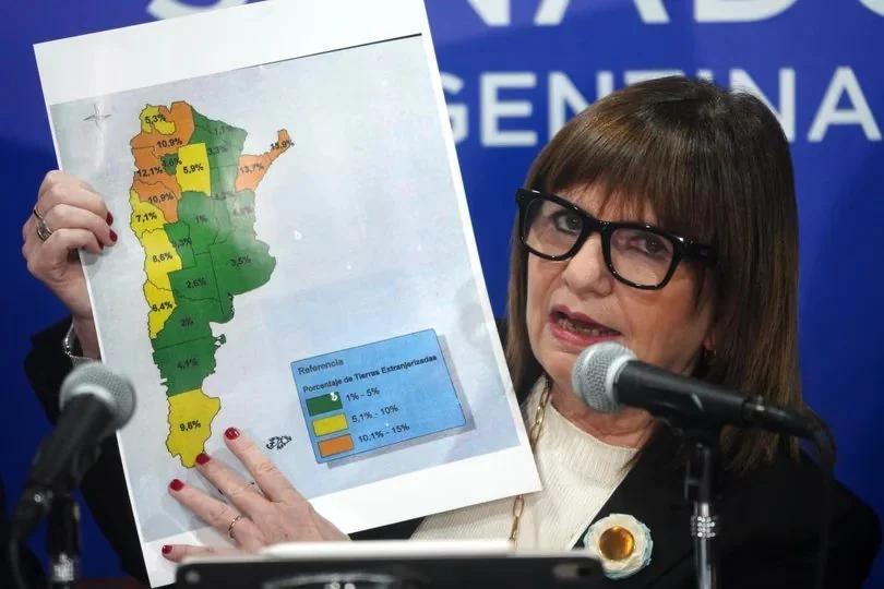 BULLRICH CONFIRMA TOPE DEL 25% A EXTRANJERIZACIÓN DE TIERRAS