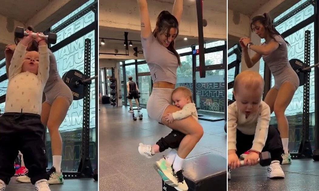 Polémica en redes por el video de Sol Pérez entrenando con su hijo