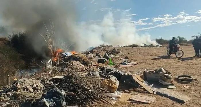 Incendio intencional en la cantera de los Zarate