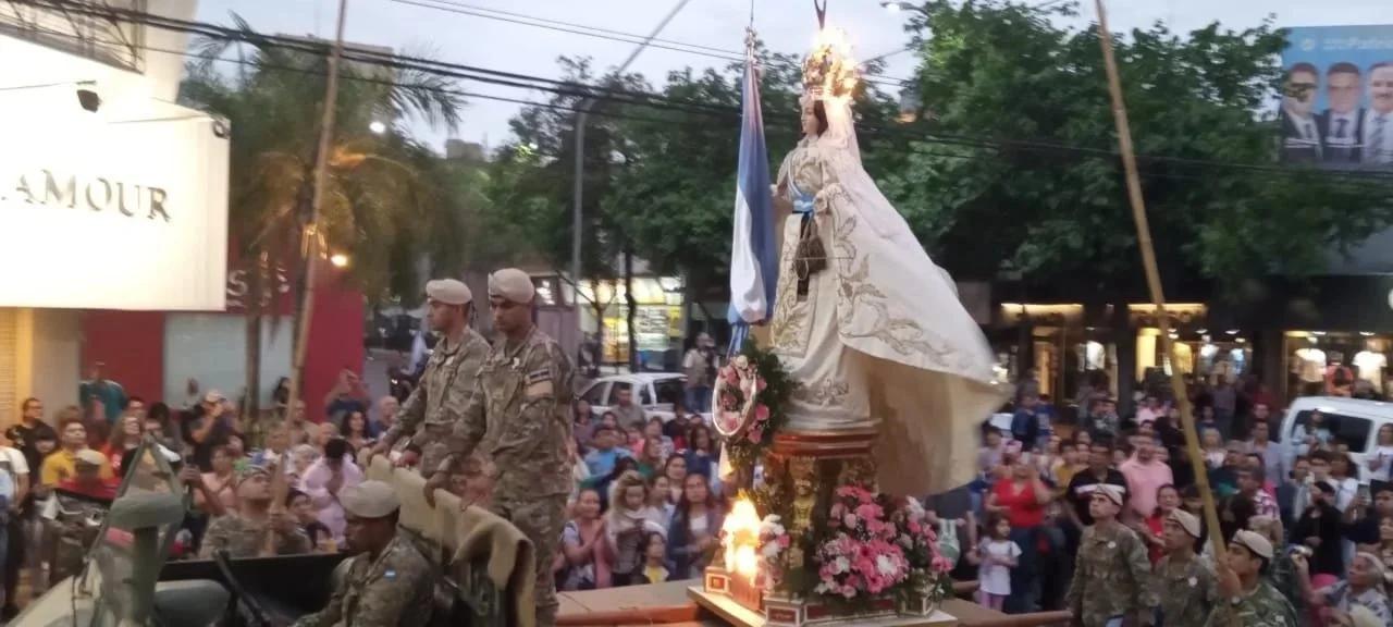 Procesión por el Día de la Virgen de la Merced en la Capital