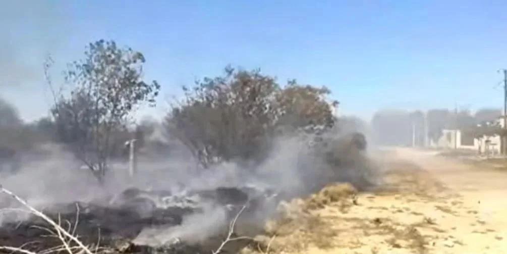 Incendio en un baldío de la zona sur causó tensión y amenazó viviendas
