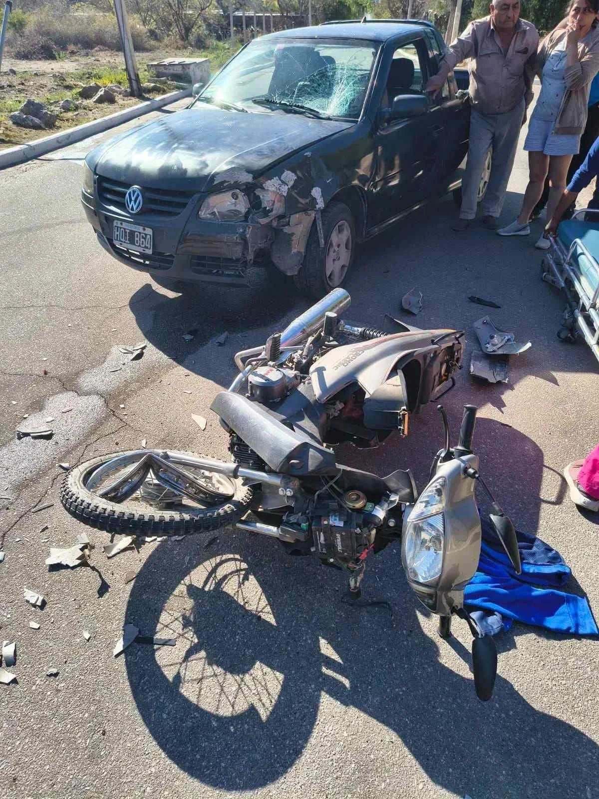 Motociclista herido tras un choque en Aminga