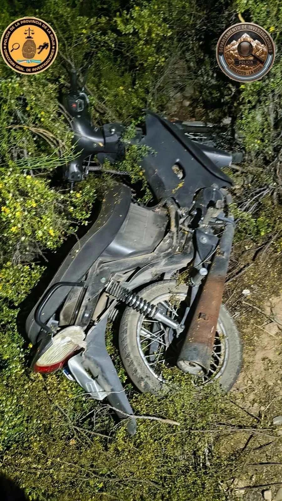 Recuperaron una moto abandonada en la Ruta 40