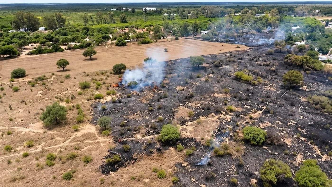Incendio forestal puso en riesgo viviendas en Chamical