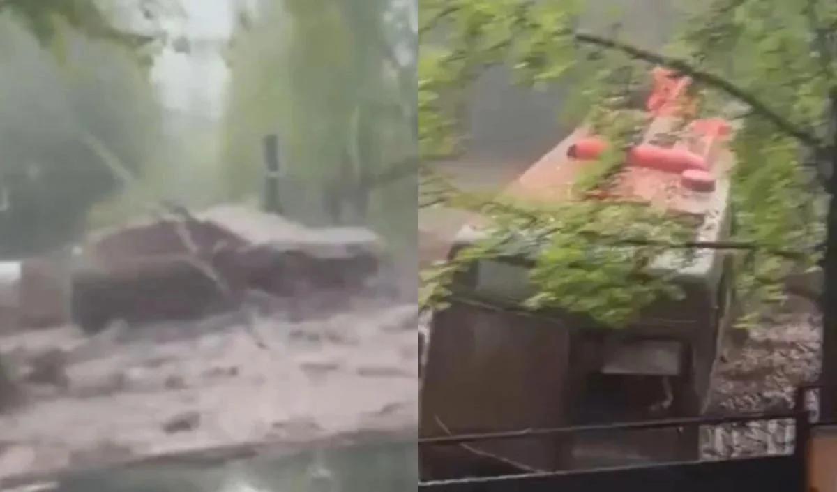 Aluvión arrasa con vehículos y calles en Santiago de Chile