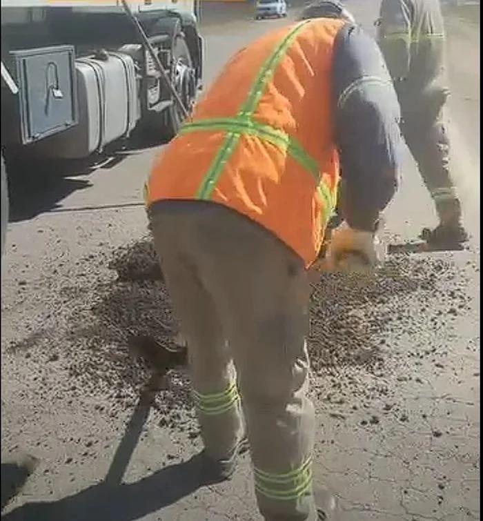 Vialidad Nacional realiza trabajos de bacheo en la Ruta Nacional 79