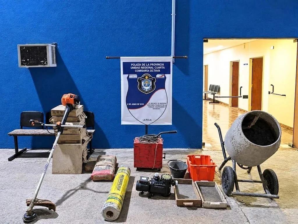 Recuperaron materiales de construcción robados en el Faldeo del Velazco Sur