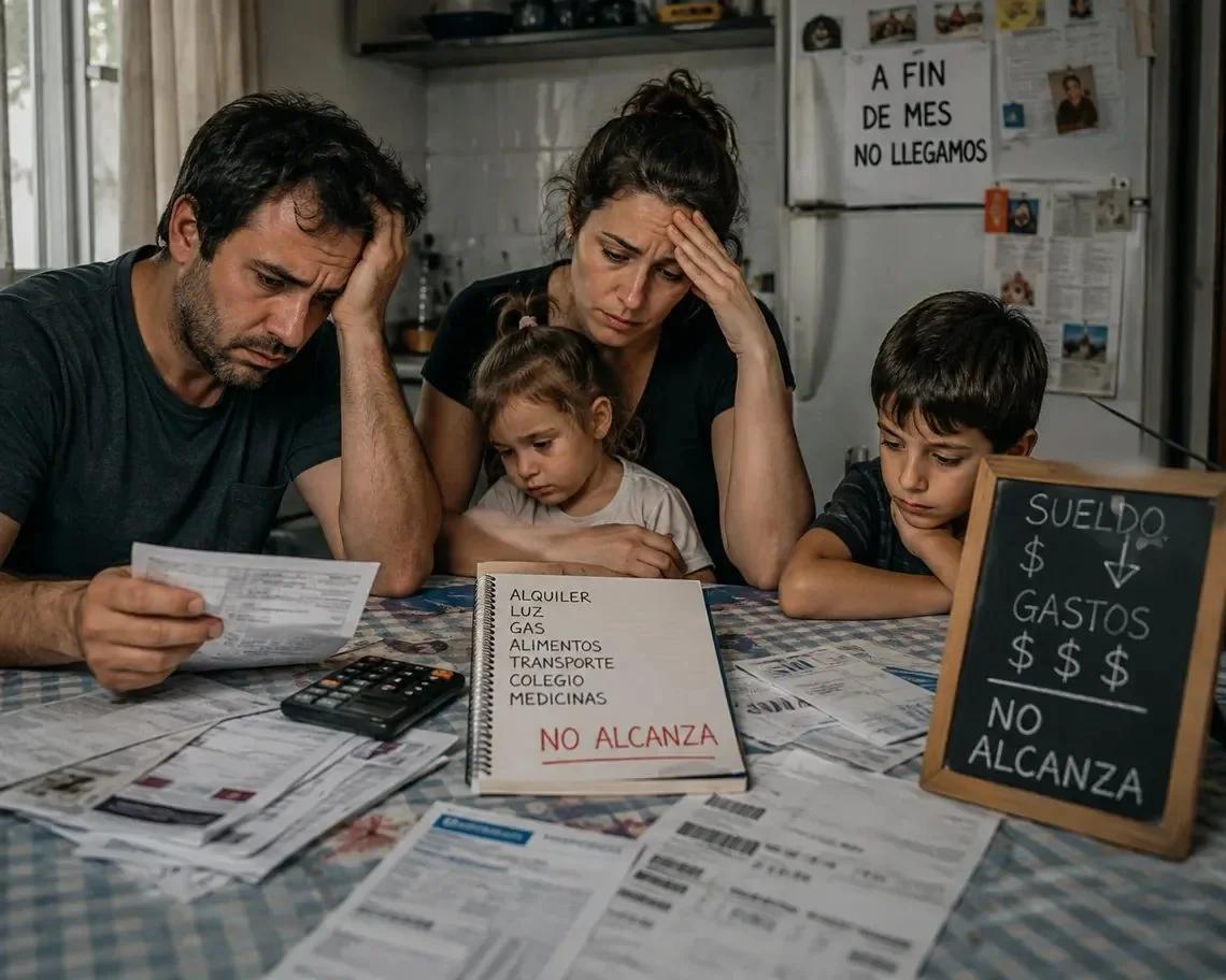 Casi la mitad de los hogares argentinos no llega a fin de mes