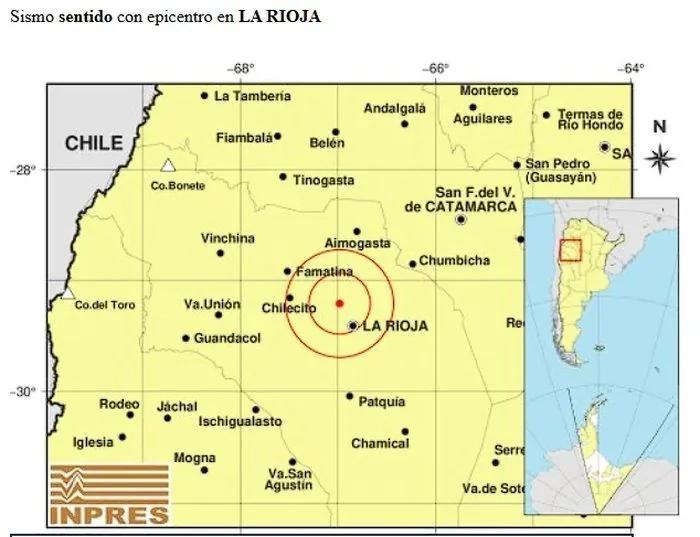 Sismo de magnitud 2,8 cerca de la Capital riojana