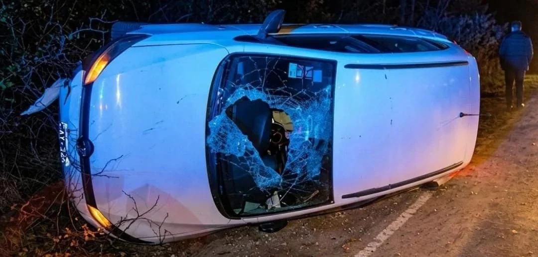Vuelco en ruta tras intentar esquivar un animal