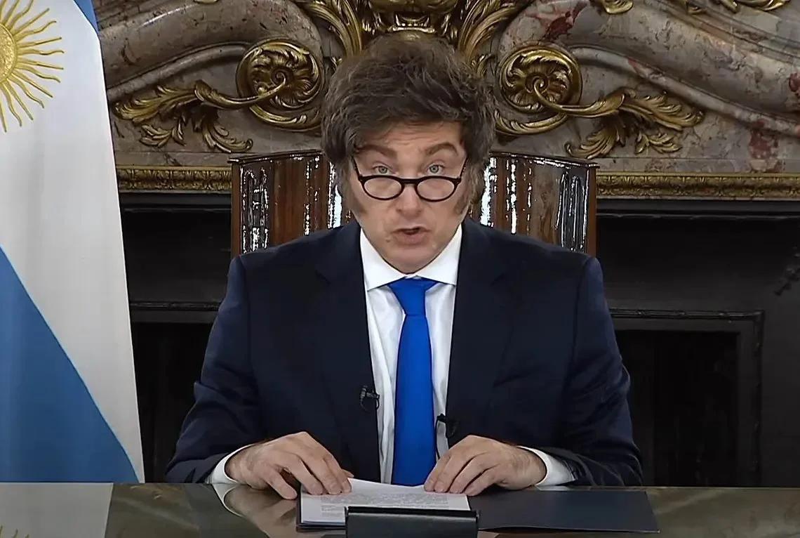 Milei graba cadena nacional por Malvinas tras declaraciones de Trump