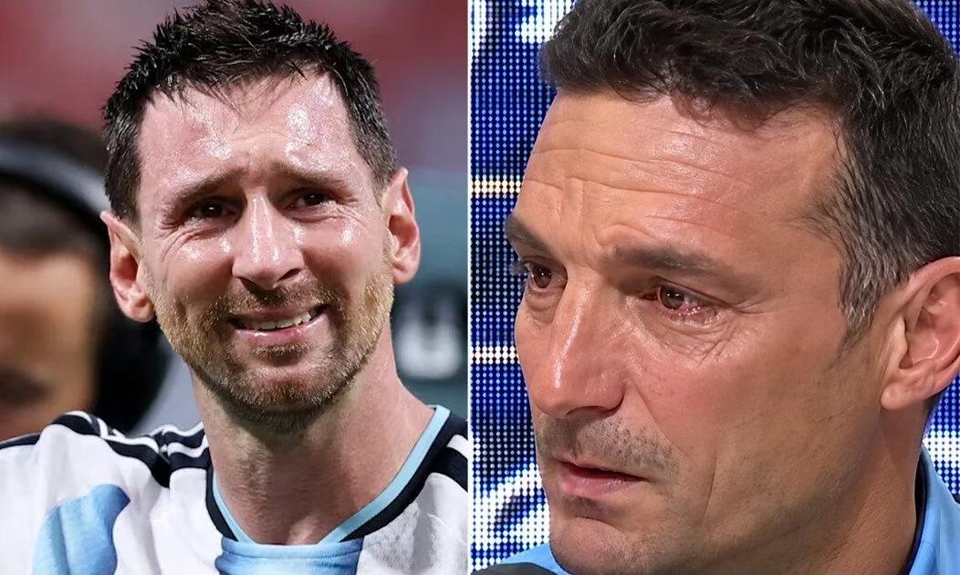 El llanto de Scaloni al despedir a Messi